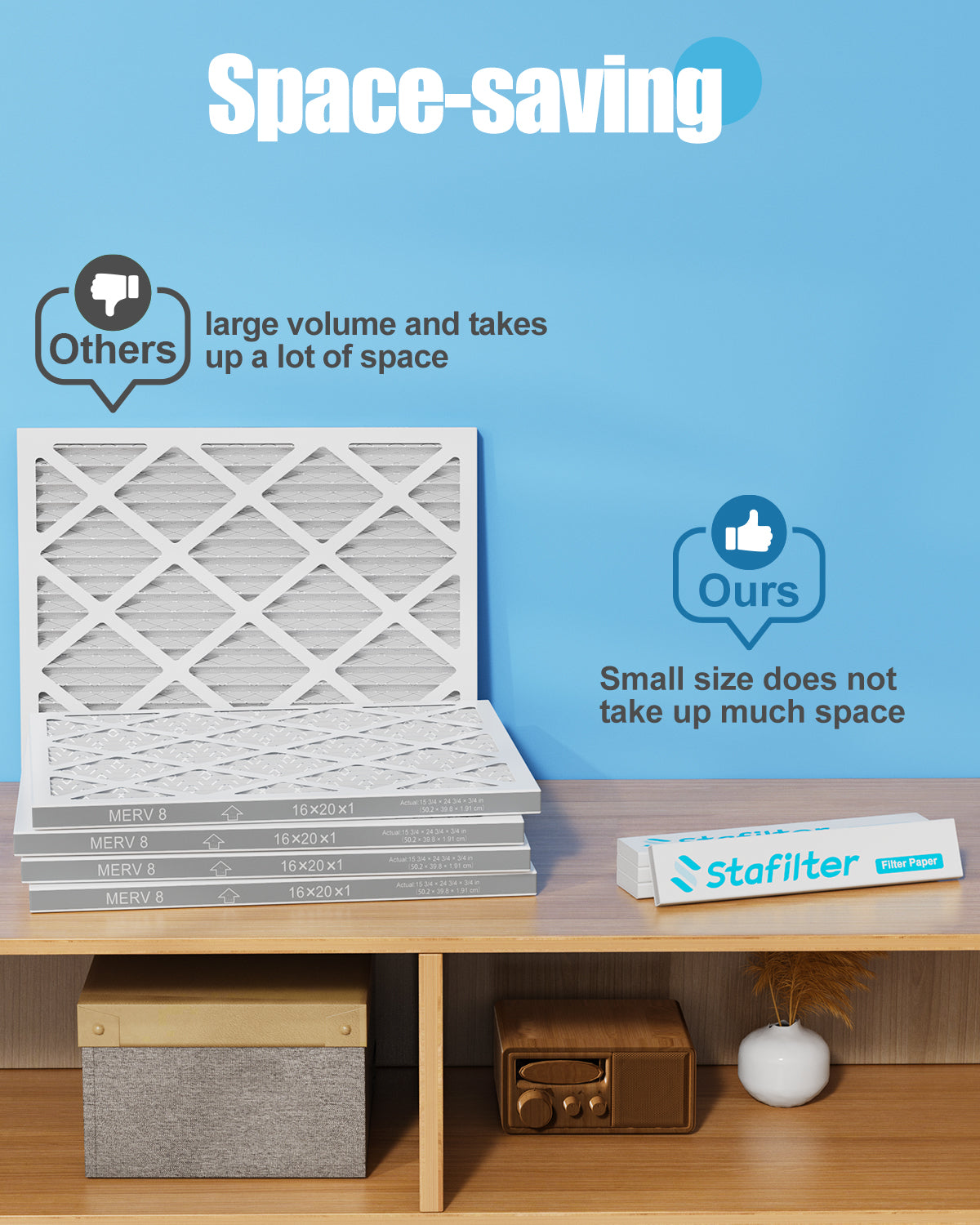 14*30*1 - Reusable Air Filter, MERV 8, 1 Pack Replaceable Filter Media + 1 Reusable ABS Plastic Frame