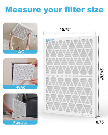 16*25*1 - Reusable Air Filter, MERV 8, 1 Pack Replaceable Filter Media + 1 Reusable ABS Plastic Frame